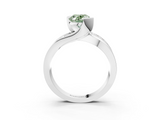 White gold Fancy Green Oval  Solitaire Channel-Set Split Shank Ring with Tension Prong Setting_6