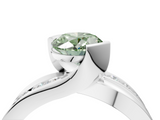 White gold Fancy Green Oval  Solitaire Channel-Set Split Shank Ring with Tension Prong Setting_7