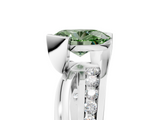 White gold Fancy Green Oval  Solitaire Channel-Set Split Shank Ring with Tension Prong Setting_8