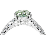 White gold Fancy Green Oval  Solitaire Chevron Pave Diamond Engagement Ring with Six-Prong Setting_7