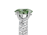 White gold Fancy Green Oval  Solitaire Chevron Pave Diamond Engagement Ring with Six-Prong Setting_8