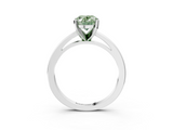 White gold Fancy Green Oval  Solitaire Diamond Engagement Ring with Four-Prong Setting on a Classic Band_6