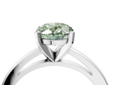 White gold Fancy Green Oval  Solitaire Diamond Engagement Ring with Four-Prong Setting on a Classic Band_7
