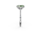 White gold Fancy Green Oval  Solitaire Diamond Engagement Ring with Pave Band and Six-Prong Setting_22
