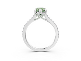 White gold Fancy Green Oval  Solitaire Diamond Engagement Ring with Pave Band and Six-Prong Setting_23