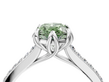 White gold Fancy Green Oval  Solitaire Diamond Engagement Ring with Pave Band and Six-Prong Setting_24