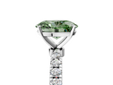 White gold Fancy Green Oval  Solitaire Diamond Pavé Band with Four-Prong Setting_33