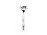 White gold Fancy Green Oval  Solitaire Diamond Ring with 4-Prong Setting on a Classic Band_5