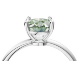 White gold Fancy Green Oval  Solitaire Diamond Ring with 4-Prong Setting on a Classic Band_7