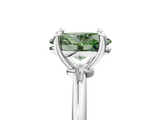 White gold Fancy Green Oval  Solitaire Diamond Ring with 4-Prong Setting on a Classic Band_8