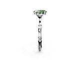 White gold Fancy Green Oval  Solitaire Diamond Ring with Bamboo Band and Four-Prong Setting_41