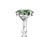 White gold Fancy Green Oval  Solitaire Diamond Ring with Bamboo Band and Four-Prong Setting_44