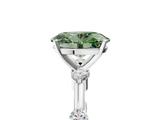 White gold Fancy Green Oval  Solitaire Diamond Ring with Bezel Set Side Stones and Prong Setting_8