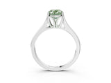 White gold Fancy Green Oval  Solitaire Diamond Ring with Cathedral Band and Four-Prong Setting_69