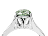 White gold Fancy Green Oval  Solitaire Diamond Ring with Cathedral Band and Four-Prong Setting_71
