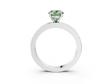 White gold Fancy Green Oval  Solitaire Diamond Ring with Channel-Set Baguette Band and Four-Prong Setting_93