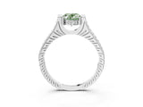 White gold Fancy Green Oval  Solitaire Diamond Ring with Channel Set Band and Bezel Prong Setting_59