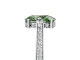 White gold Fancy Green Oval  Solitaire Diamond Ring with Channel Set Band and Bezel Prong Setting_61