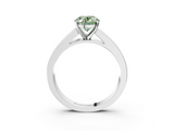 White gold Fancy Green Oval  Solitaire Diamond Ring with Channel-Set Band and Four-Prong Setting_6