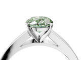 White gold Fancy Green Oval  Solitaire Diamond Ring with Channel-Set Band and Four-Prong Setting_7