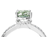White gold Fancy Green Oval  Solitaire Diamond Ring with Channel Set Band and Six-Prong Setting_52