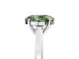 White gold Fancy Green Oval  Solitaire Diamond Ring with Four-Prong Setting and Classic Band_8