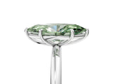 White gold Fancy Green Oval  Solitaire Diamond Ring with Four-Prong Setting on a Plain Band_37