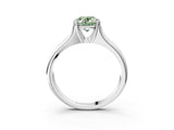 White gold Fancy Green Oval  Solitaire Diamond Ring with Six-Prong Cathedral Setting_35