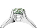 White gold Fancy Green Oval  Solitaire Diamond Ring with Six-Prong Cathedral Setting_36