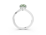 White gold Fancy Green Oval  Solitaire Diamond Ring with Six-Prong Setting and Tapered Band_19