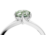 White gold Fancy Green Oval  Solitaire Diamond Ring with Six-Prong Setting and Tapered Band_21