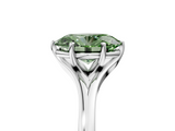 White gold Fancy Green Oval  Solitaire Diamond Ring with Six-Prong Setting and Tapered Band_21
