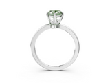 White gold Fancy Green Oval  Solitaire Diamond Ring with Six-Prong Setting on a Classic Band_6