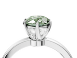 White gold Fancy Green Oval  Solitaire Diamond Ring with Six-Prong Setting on a Classic Band_7