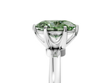 White gold Fancy Green Oval  Solitaire Diamond Ring with Six-Prong Setting on a Classic Band_8
