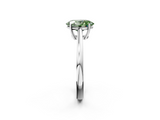 White gold Fancy Green Oval  Solitaire Diamond Ring with Split Shank and Four-Prong Setting_22