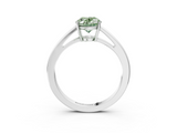 White gold Fancy Green Oval  Solitaire Diamond Ring with Split Shank and Four-Prong Setting_23