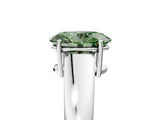 White gold Fancy Green Oval  Solitaire Diamond Ring with Tapered Band and Four-Prong Setting_54