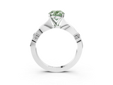 White gold Fancy Green Oval  Solitaire Diamond Twisted Band with Four-Prong Setting_113