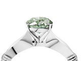 White gold Fancy Green Oval  Solitaire Diamond Twisted Band with Four-Prong Setting_114