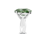 White gold Fancy Green Oval  Solitaire Diamond Twisted Band with Four-Prong Setting_115