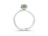 White gold Fancy Green Oval  Solitaire Engagement Ring with Cathedral Band and Four-Prong Setting_20