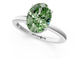 White gold Fancy Green Oval  Solitaire Engagement Ring with Cathedral Band and Four-Prong Setting_20