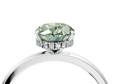 White gold Fancy Green Oval  Solitaire Engagement Ring with Cathedral Band and Four-Prong Setting_21