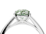 White gold Fancy Green Oval  Solitaire Engagement Ring with Four-Prong Setting and Classic Band 5