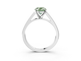 White gold Fancy Green Oval  Solitaire Engagement Ring with Four-Prong Setting and Tapered Band_6