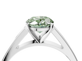 White gold Fancy Green Oval  Solitaire Engagement Ring with Four-Prong Setting and Tapered Band_7