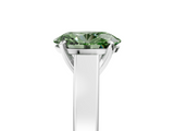 White gold Fancy Green Oval  Solitaire Engagement Ring with Four-Prong Setting and Tapered Band_8