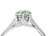 White gold Fancy Green Oval  Solitaire Engagement Ring with Six-Prong Setting and Classic Band 5