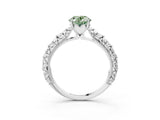 White gold Fancy Green Oval  Solitaire Floral Milgrain Engagement Ring_39